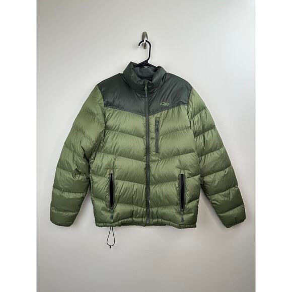 Rare Outdoor Research OR Men’s Transcendent Green Down Puffer Zip Jacket